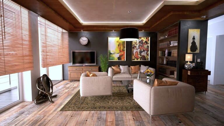 Real estate agent stands in a bright, modern farmhouse living room, presenting data on a tablet to illustrate the use of A...